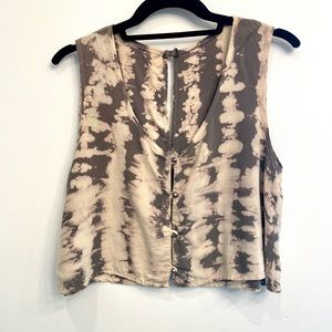 Hand-dyed Women's Boho Tank with metal buttons